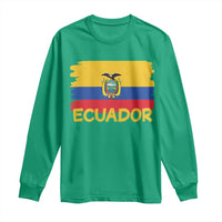 Ecuadorian Heritage Brushstroke Ecuador Flag Graphic Long Sleeve Shirt