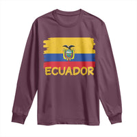 Ecuadorian Heritage Brushstroke Ecuador Flag Graphic Long Sleeve Shirt