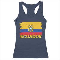 Ecuadorian Heritage Brushstroke Ecuador Flag Graphic Racerback Tank Top