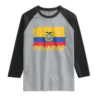 Ecuadorian Heritage Brushstroke Ecuador Flag Graphic Raglan Shirt