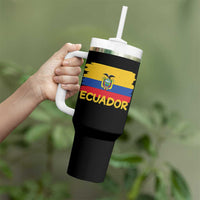 Ecuadorian Heritage Brushstroke Ecuador Flag Graphic Tumbler With Handle