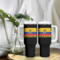 Ecuadorian Heritage Brushstroke Ecuador Flag Graphic Tumbler With Handle