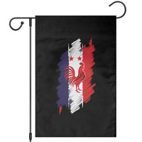 France Gallic Rooster Football Two Stars Brushstroke French Flag Graphic Garden Flag