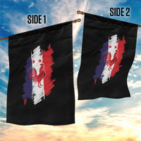 France Gallic Rooster Football Two Stars Brushstroke French Flag Graphic Garden Flag