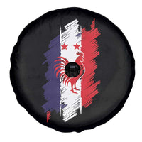 France Gallic Rooster Football Two Stars Brushstroke French Flag Graphic Spare Tire Cover