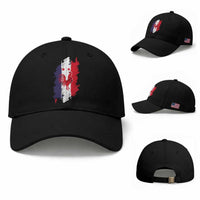 France Gallic Rooster Football Two Stars Brushstroke French Flag Graphic Baseball Cap
