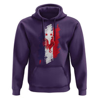 France Gallic Rooster Football Two Stars Brushstroke French Flag Graphic Hoodie