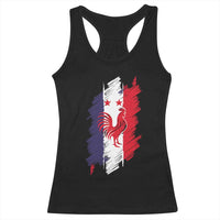 France Gallic Rooster Football Two Stars Brushstroke French Flag Graphic Racerback Tank Top