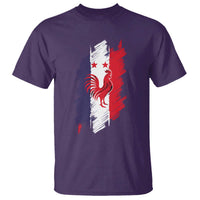 France Gallic Rooster Football Two Stars Brushstroke French Flag Graphic T Shirt
