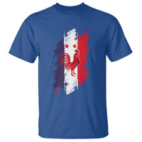 France Gallic Rooster Football Two Stars Brushstroke French Flag Graphic T Shirt