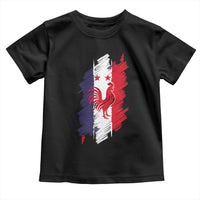 France Gallic Rooster Football Two Stars Brushstroke French Flag Graphic Toddler T Shirt