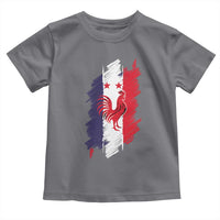 France Gallic Rooster Football Two Stars Brushstroke French Flag Graphic Toddler T Shirt
