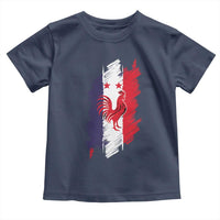 France Gallic Rooster Football Two Stars Brushstroke French Flag Graphic Toddler T Shirt