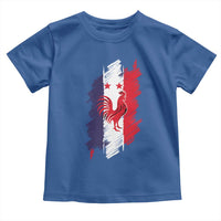 France Gallic Rooster Football Two Stars Brushstroke French Flag Graphic Toddler T Shirt