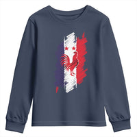 France Gallic Rooster Football Two Stars Brushstroke French Flag Graphic Youth Sweatshirt