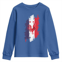 France Gallic Rooster Football Two Stars Brushstroke French Flag Graphic Youth Sweatshirt
