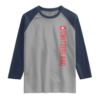 Switzerland Heritage Vintage Swiss Flag Schweiz Raglan Shirt