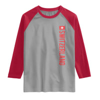 Switzerland Heritage Vintage Swiss Flag Schweiz Raglan Shirt