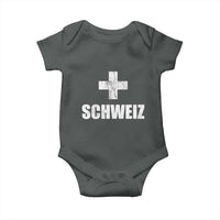 Schweiz Swiss German Vintage Cross Flag Switzerland Roots Baby Onesie