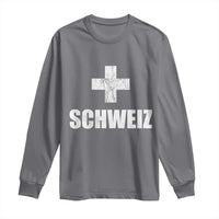 Schweiz Swiss German Vintage Cross Flag Switzerland Roots Long Sleeve Shirt