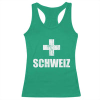 Schweiz Swiss German Vintage Cross Flag Switzerland Roots Racerback Tank Top