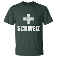 Schweiz Swiss German Vintage Cross Flag Switzerland Roots T Shirt