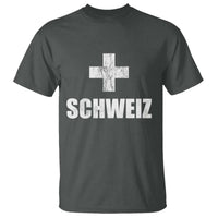 Schweiz Swiss German Vintage Cross Flag Switzerland Roots T Shirt