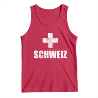 Schweiz Swiss German Vintage Cross Flag Switzerland Roots Tank Top