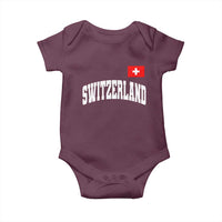 Switzerland Sports Throwback Design Baby Onesie Vintage Swiss Flag Soccer Jersey Style