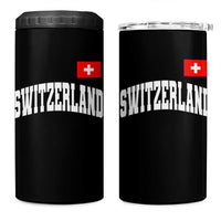 Switzerland Sports Throwback Design 4 in 1 Can Cooler Tumbler Vintage Swiss Flag Soccer Jersey Style