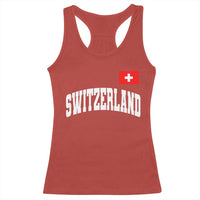 Switzerland Sports Throwback Design Racerback Tank Top Vintage Swiss Flag Soccer Jersey Style