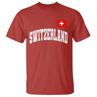 Switzerland Sports Throwback Design T Shirt Vintage Swiss Flag Soccer Jersey Style