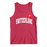 Switzerland Sports Throwback Design Tank Top Vintage Swiss Flag Soccer Jersey Style