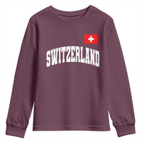 Switzerland Sports Throwback Design Youth Sweatshirt Vintage Swiss Flag Soccer Jersey Style