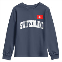 Switzerland Sports Throwback Design Youth Sweatshirt Vintage Swiss Flag Soccer Jersey Style