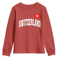 Switzerland Sports Throwback Design Youth Sweatshirt Vintage Swiss Flag Soccer Jersey Style