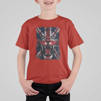 Union Jack Flag Lion Face UK British Great Britain T Shirt For Kid