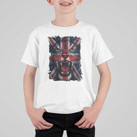 Union Jack Flag Lion Face UK British Great Britain T Shirt For Kid