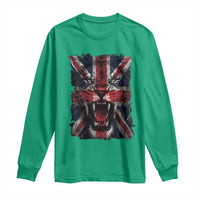 Union Jack Flag Lion Face UK British Great Britain Long Sleeve Shirt
