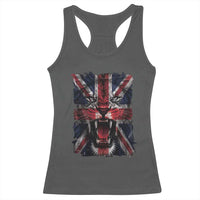 Union Jack Flag Lion Face UK British Great Britain Racerback Tank Top