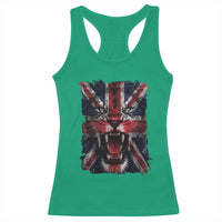 Union Jack Flag Lion Face UK British Great Britain Racerback Tank Top
