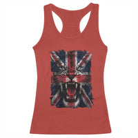 Union Jack Flag Lion Face UK British Great Britain Racerback Tank Top