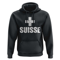 Suisse Swiss French Vintage Cross Flag Switzerland Roots Hoodie