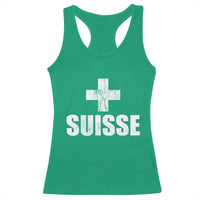 Suisse Swiss French Vintage Cross Flag Switzerland Roots Racerback Tank Top
