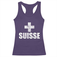 Suisse Swiss French Vintage Cross Flag Switzerland Roots Racerback Tank Top