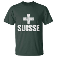 Suisse Swiss French Vintage Cross Flag Switzerland Roots T Shirt