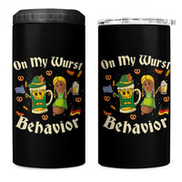Funny Oktoberfest 4 in 1 Can Cooler Tumbler On My Wurst Behavior Beer Bratwurst Lederhosen Dirndl - Wonder Print Shop