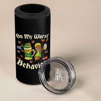 Funny Oktoberfest 4 in 1 Can Cooler Tumbler On My Wurst Behavior Beer Bratwurst Lederhosen Dirndl - Wonder Print Shop