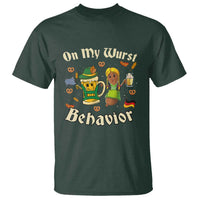 Funny Oktoberfest T Shirt On My Wurst Behavior Beer Bratwurst Lederhosen Dirndl - Wonder Print Shop