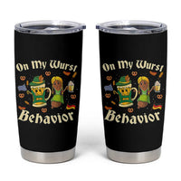 Funny Oktoberfest Tumbler Cup On My Wurst Behavior Beer Bratwurst Lederhosen Dirndl - Wonder Print Shop